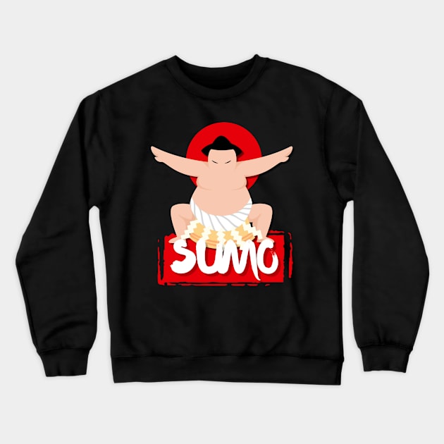 Sumo Showdown: Cartoon Sumo Wrestler Crewneck Sweatshirt by Pieartscreation